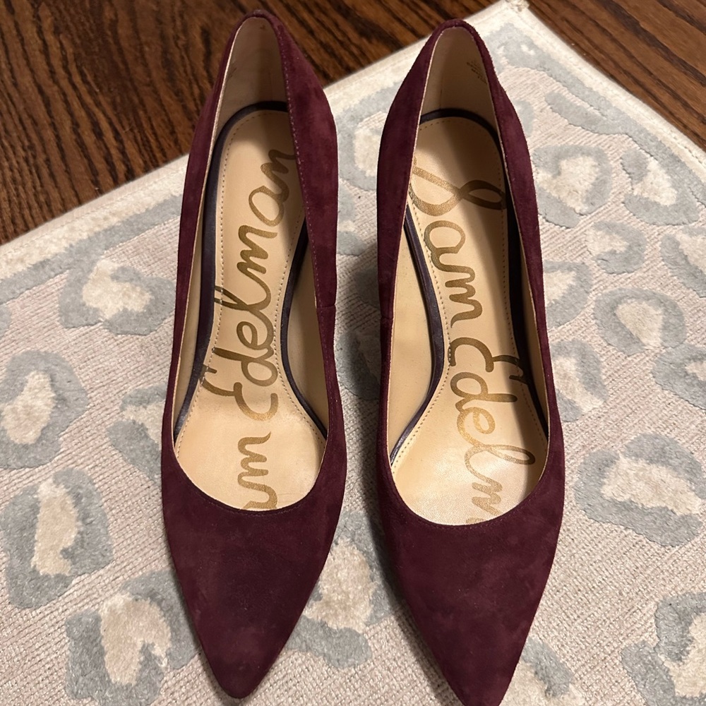 Sam Edelman Women's Dark Red Suede Heels